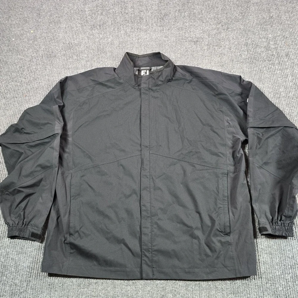 FootJoy DryJoys HydroLite Rain Jacket Mens 2XL Black Waterproof Windproof Golf